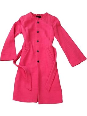 Banana Republic Coral Red Dress Coat With Tie